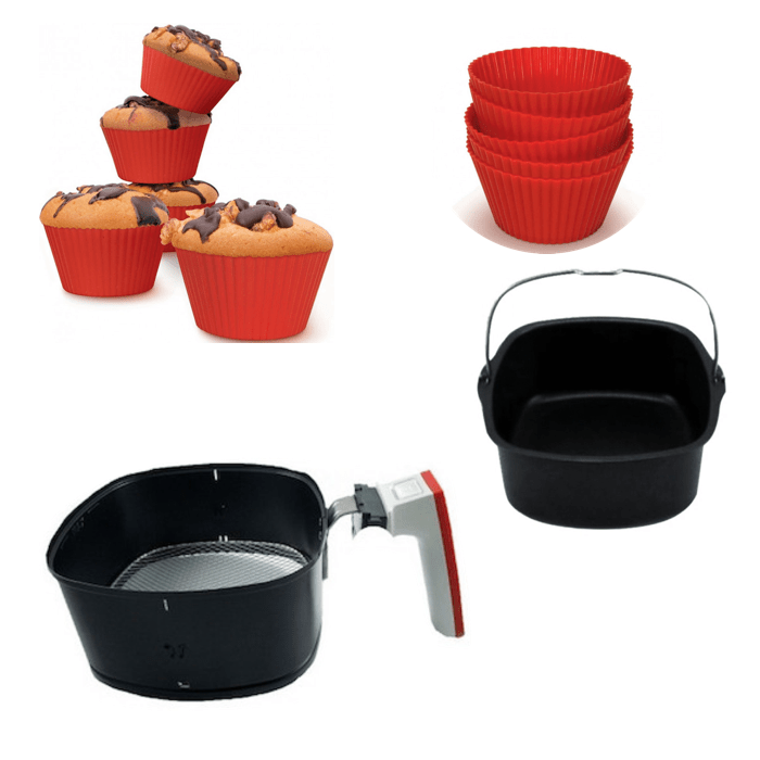 Kit Cesta Airfryer Alça Vermelha Philips Walita RI9217